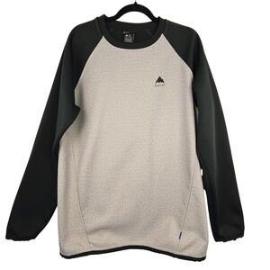 Burton M Crown WPF Crew Men's Medium Grey Black‎ Raglan Pullover Sweatshirt